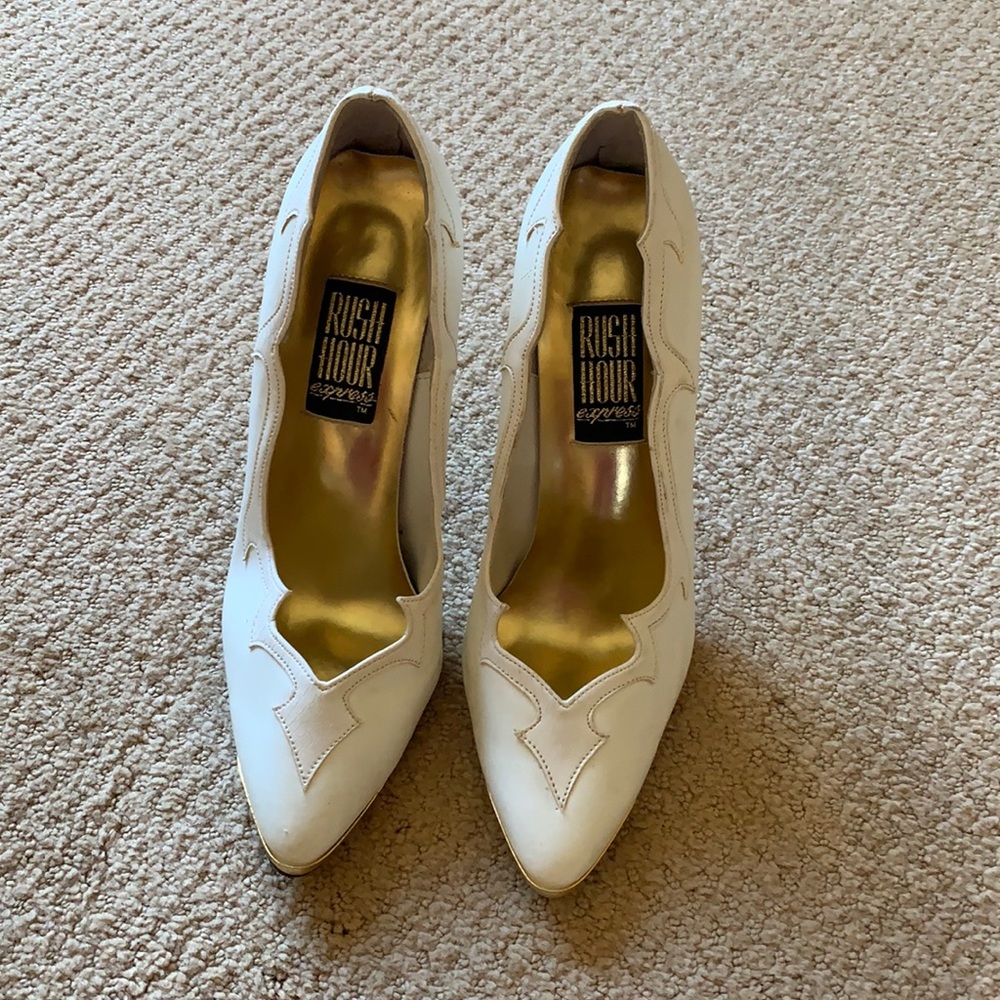 White stilettos never worn size 8B